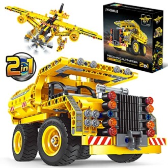 Jyusmile 2-in-1 Truck Airplane Building Set