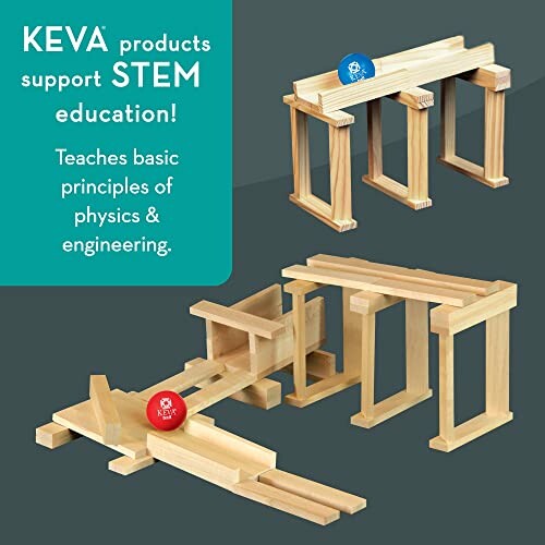 KEVA planks demonstrating STEM principles in physics and engineering.