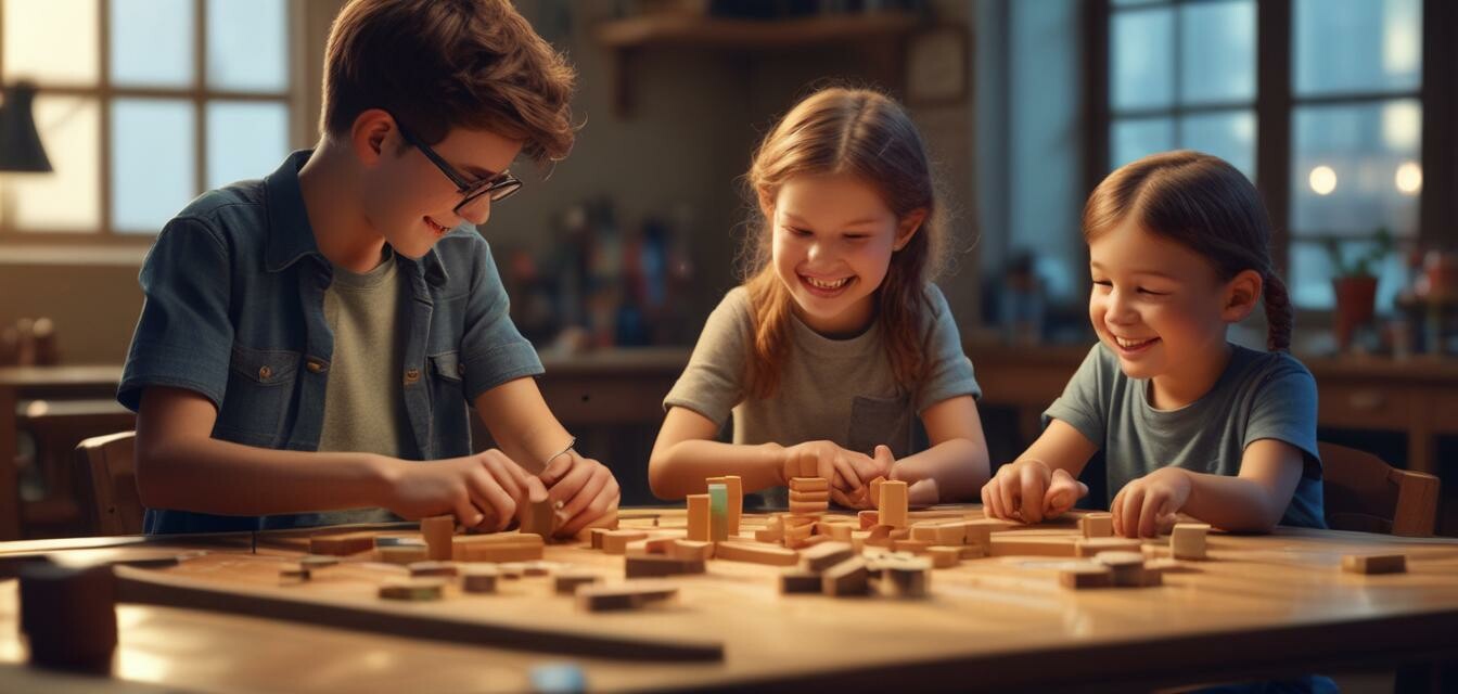 Kids playing with bricks