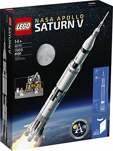 LEGO NASA Apollo Saturn V set box with rocket and moon image