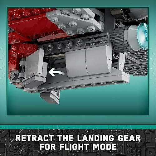 LEGO piece with retractable landing gear for flight mode