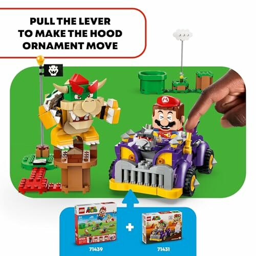 LEGO Super Mario set with Bowser and Mario figures.