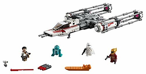 Lego Y-Wing Starfighter set with minifigures and accessories.