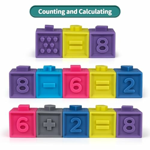 Colorful math learning blocks for counting and calculating.