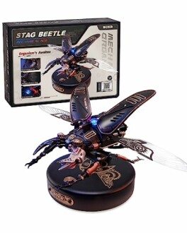 Mechanical stag beetle model with packaging.