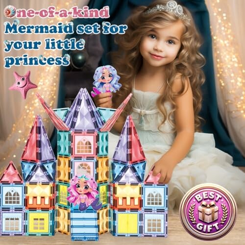 Little Pi Mermaid Princess Magnetic Building Blocks