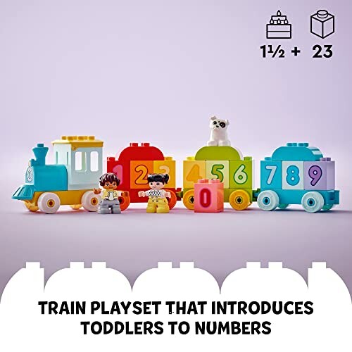 Colorful train playset with numbers for toddlers