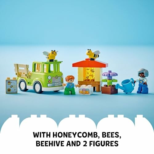 Toy set with truck, beehive, bees, and figures