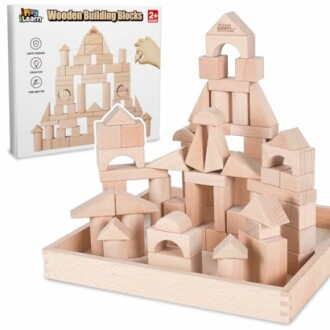 iPlay, iLearn Kid Wooden Building Block Set